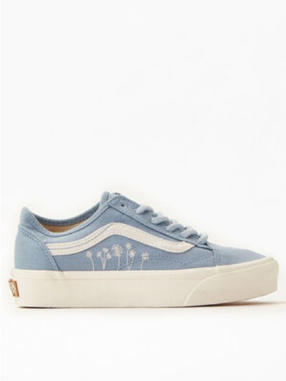 Vans Eco Theory Embroidered Flower Old Skool Tapered Sneakers in light blue